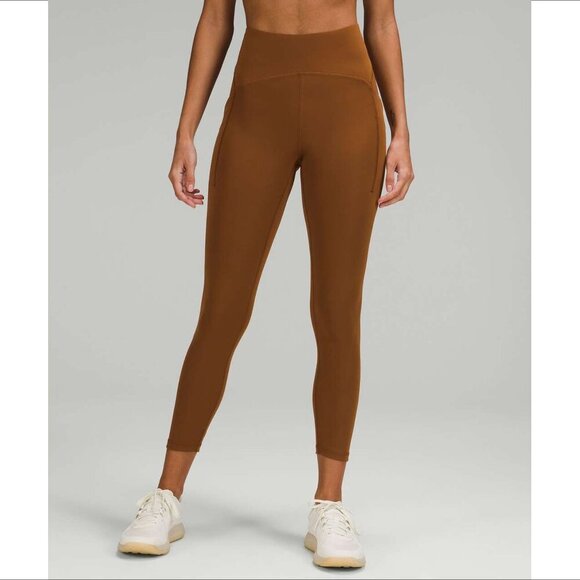 Lululemon Power thru high rise legging copper brown compression yoga active 2 - Picture 1 of 8